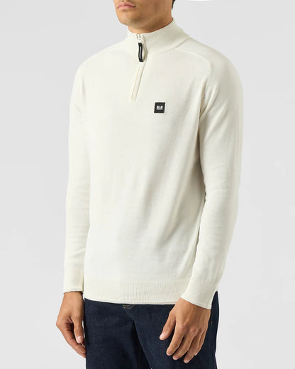 Weekend Offender Pierre Knitted Quarter Zip Sweater Winter White - KWAW2311 #drkruger #dr.kruger #dr kruger