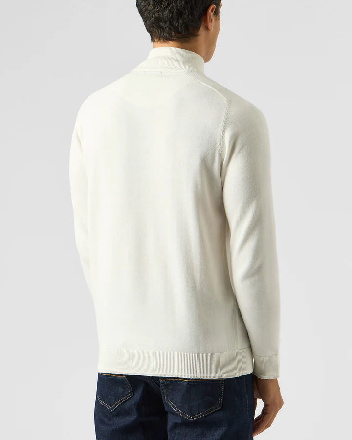 Weekend Offender Pierre Knitted Quarter Zip Sweater Winter White - KWAW2311 #drkruger #dr.kruger #dr kruger