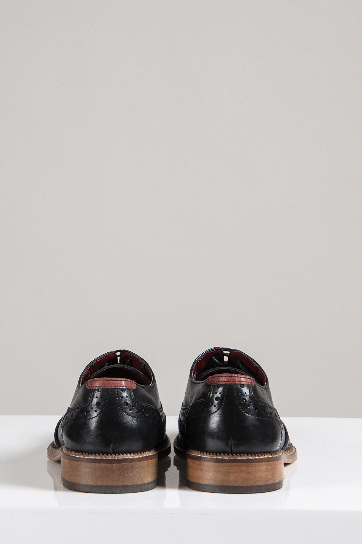 Marc Darcy Larkin Black Leather Brogue Shoes