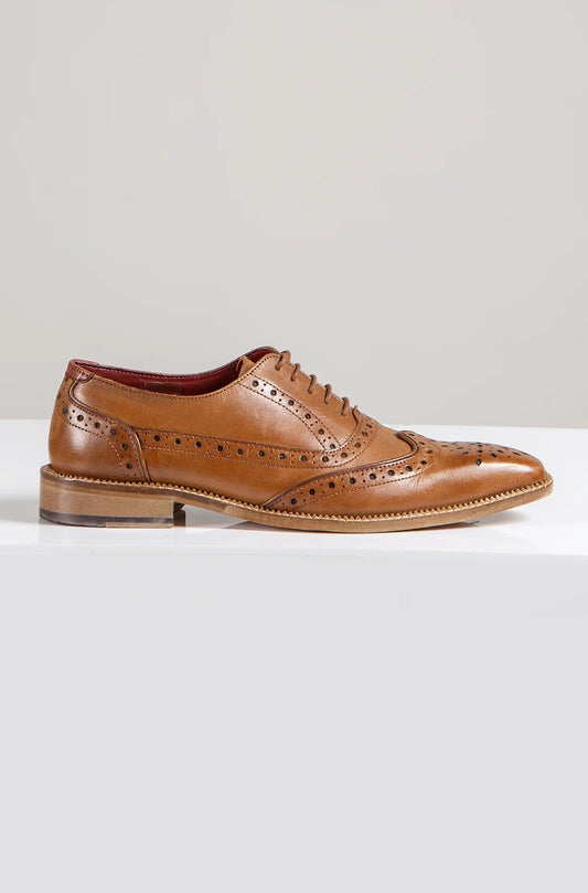 Marc Darcy Larkin Tan Leather Brogue Shoes