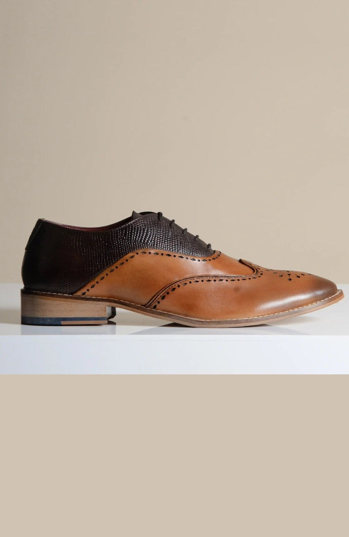 Marc Darcy Ryan Tan / Brown Leather Brogue Shoes