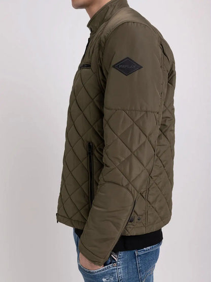 Replay Short Quilted Jacket Dark Olive - M8000.000.84442