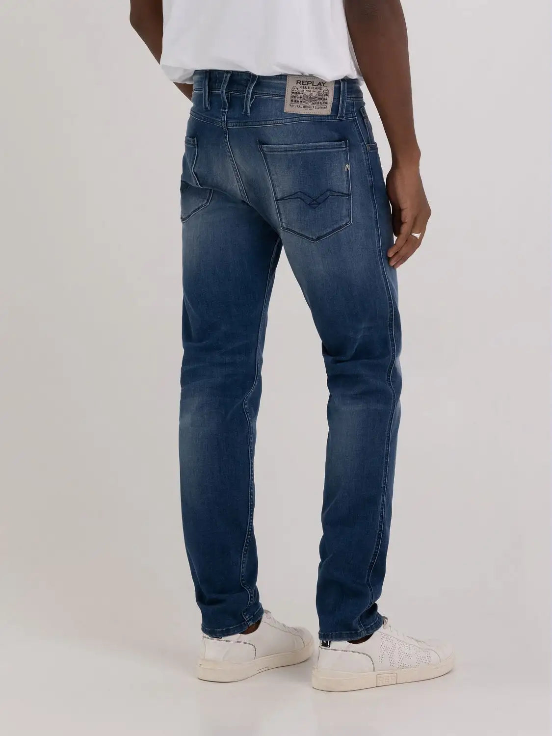 Replay Slim Fit Anbass Medium Dark Wash Jeans - M914Y .000.41A 400