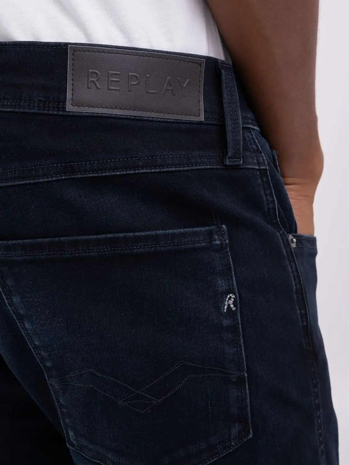 Replay Slim Fit Anbass Hyperflex Dark Blue Jeans - M914Y .000.661 Y90