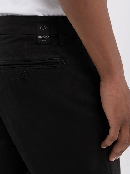 Replay Slim Fit Hyperflex X-Lite Zeumar Chino Jeans Black - M9627L.000.8366197