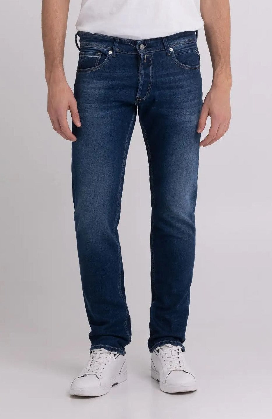 Replay Grover Straight Fit Grover Dark Blue Jeans - MA972 .000.685 488