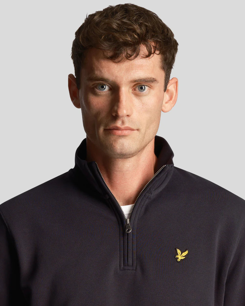 Lyle and Scott Quarter Zip Sweat in Dark Navy - ML1903V Z271 #dr.kruger #dr kruger #drkruger