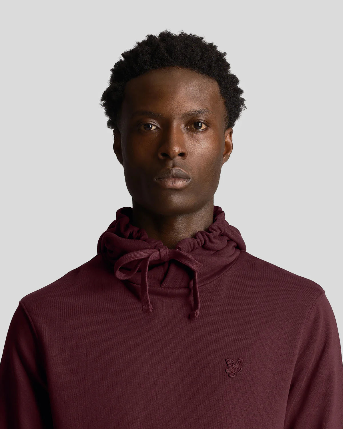 Lyle and Scott Tonal Eagle Pullover Hoodie Burgundy - ML416TON