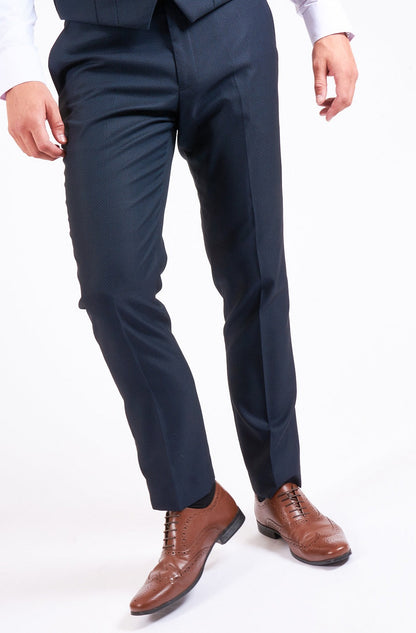 Marc Darcy Max Navy Blue Slim Fit Trousers