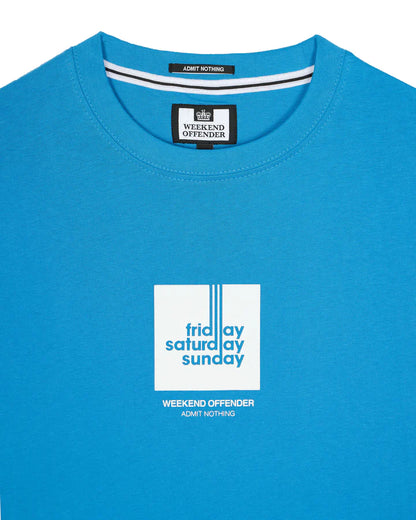 Weekend Offender 72 Hours Graphic T-Shirt Azure Blue - PTAW2311