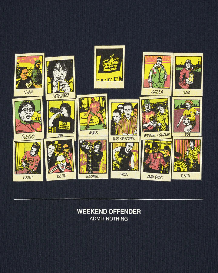 Weekend Offender Polaroids Graphic T-Shirt Navy - PTAW2313