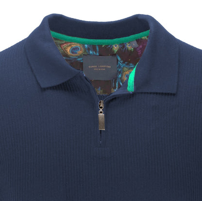 Guide London Long Sleeve Half Zip Polo SJL6213 Navy