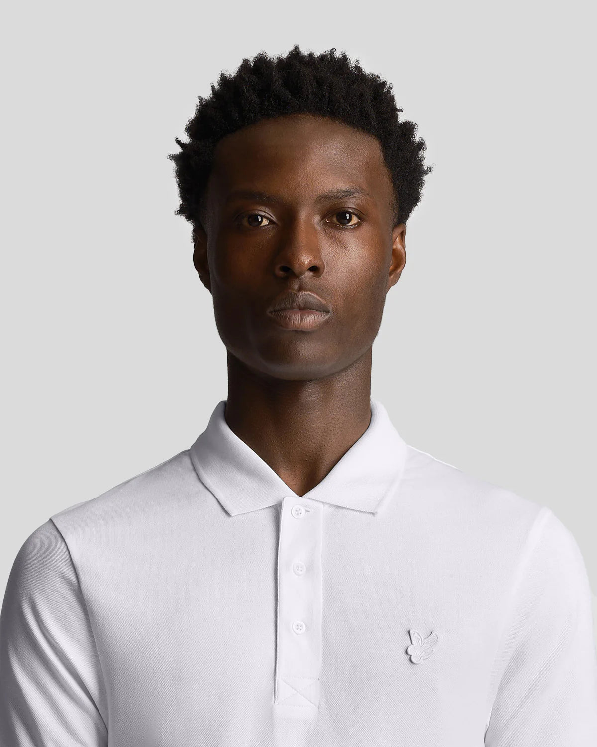 Lyle and Scott Tonal Eagle Polo Shirt White - SP400TON