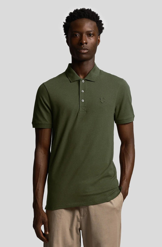 Lyle and Scott Tonal Eagle Polo Shirt Olive - SP400TON