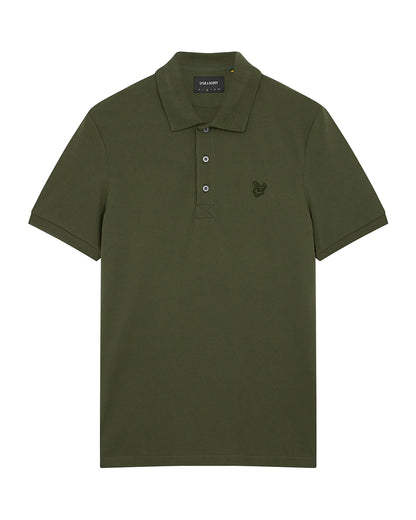 Lyle and Scott Tonal Eagle Polo Shirt Olive - SP400TON