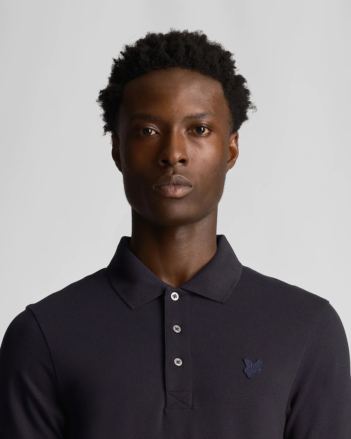 Lyle and Scott Tonal Eagle Polo Shirt Dark Navy - SP400TON