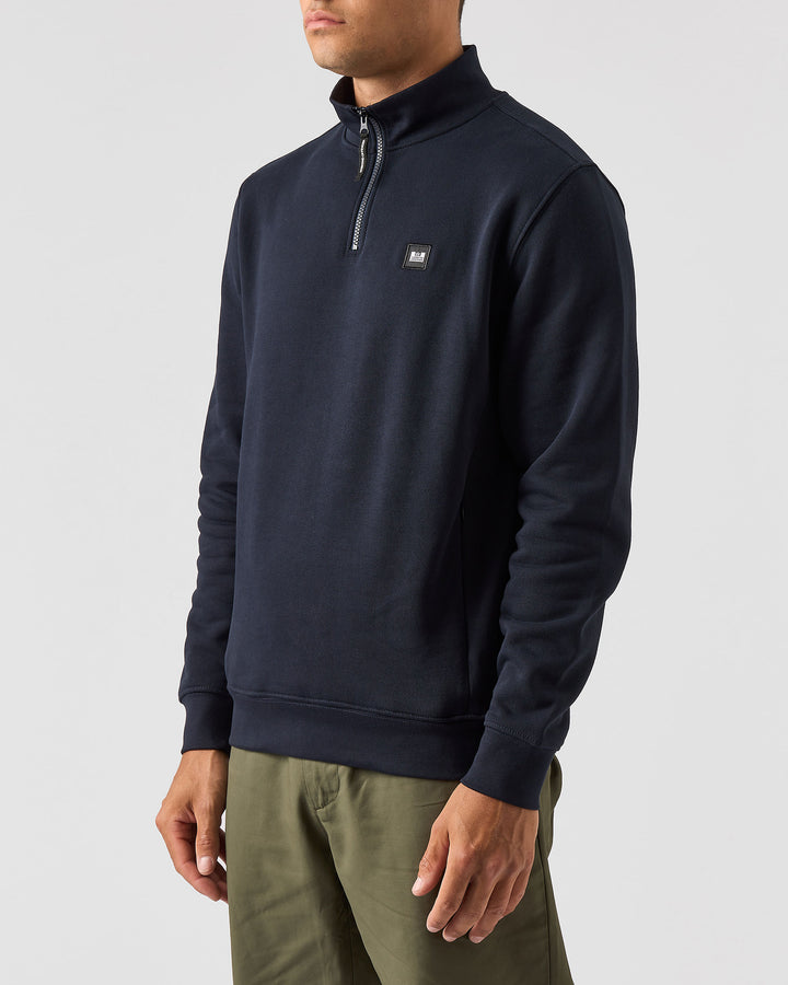 Weekend Offender Faraone Quarter Zip Sweatshirt Navy - SWAW2310