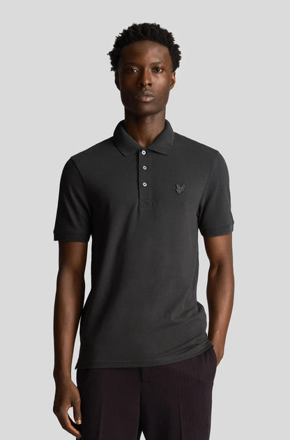 Lyle and Scott Tonal Eagle Polo Shirt Jet Black - SP400TON