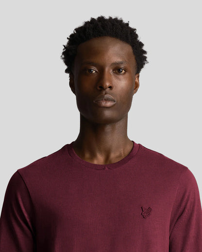 Lyle and Scott Tonal Eagle T-Shirt Burgundy - TS400TON