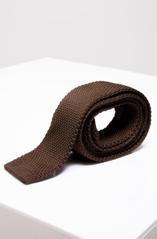 Marc Darcy Knitted Tie in Tan