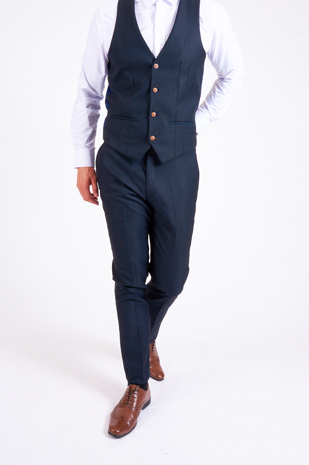 Marc Darcy Max Navy Blue Single Breasted Waistcoat