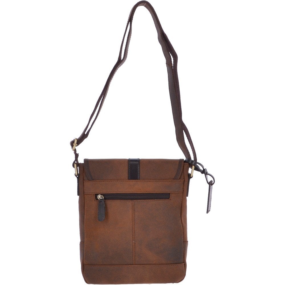 Ashwood Mens Toby Vintage Hunter Leather Travel Body Bag Oily Brown