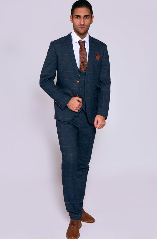 Marc Darcy Jenson Marine Check Three Piece Suit